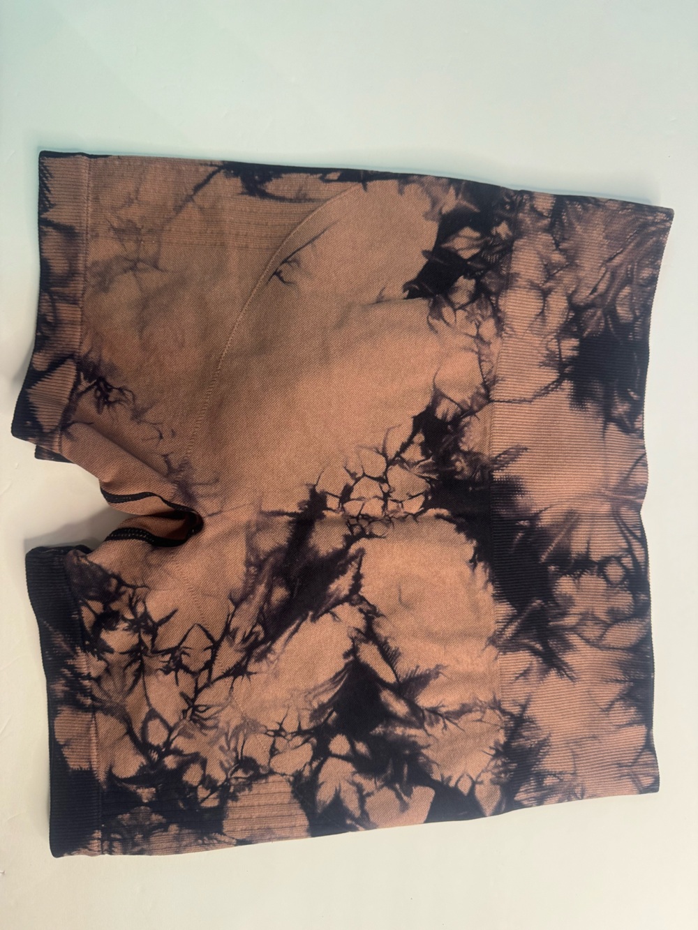 Tie-Dye High-Rise Bike Shorts - Black & Brown